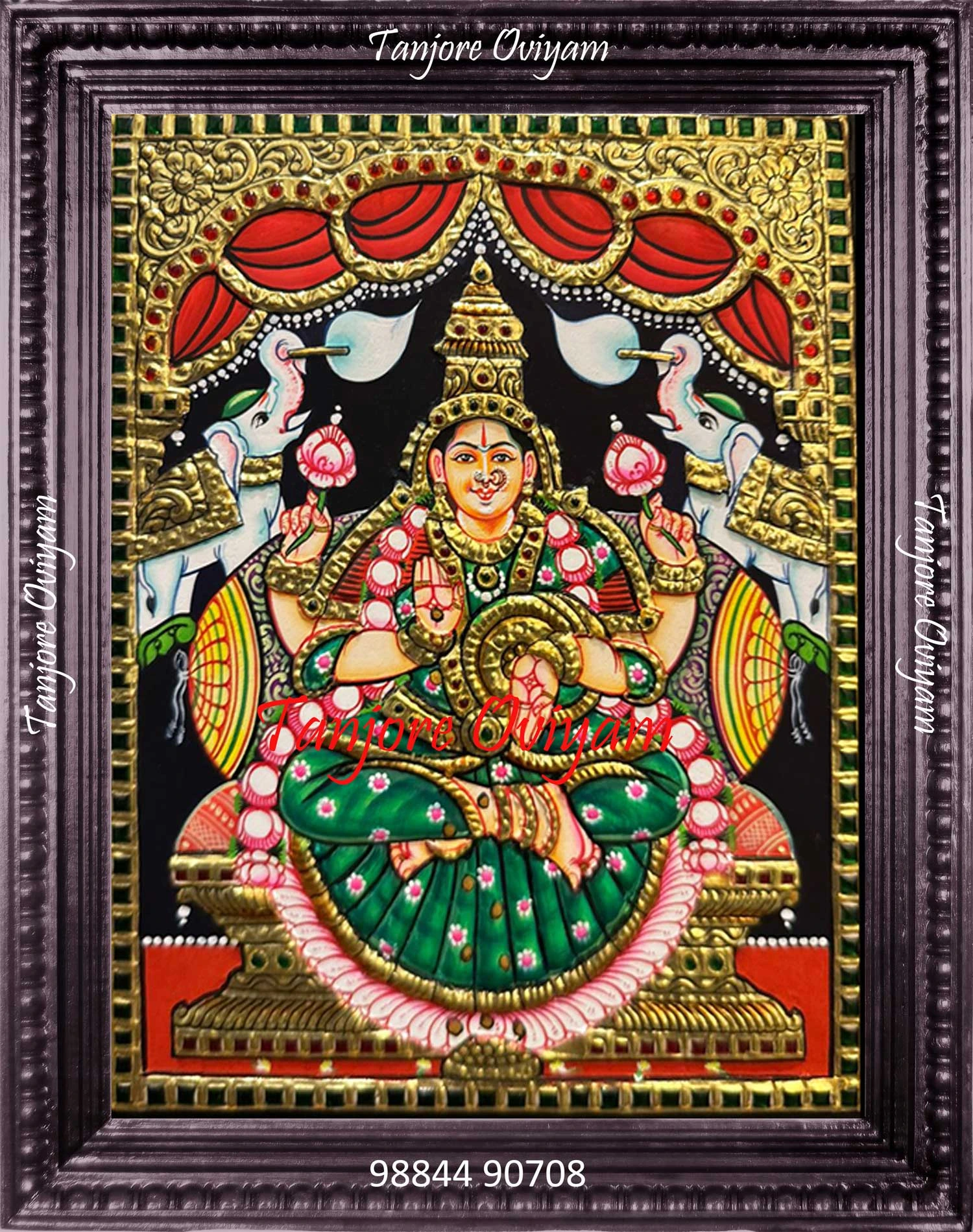 Handmade Gajalakshmi Tanjore Painting